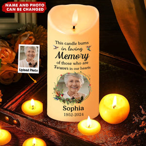 Custom Photo In Loving Memory Of Precious Moments - Memorial Personalized Custom LED Candle - Sympathy Gift, Christmas Gift For Family Members