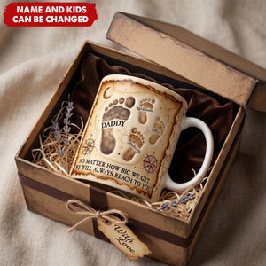 Dad Footprint - Personalized Custom Coffee Mug, Gift For Dad
