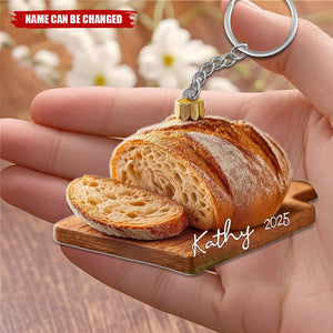 Personalized Sourdough Bread, Rustic Acrylic Keychain