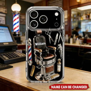 Master Barber Personalized Clear Phone Case, Gift For Hair Stylists