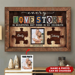 Personalized Couple Photo Anniversary Gift Love Story Poster