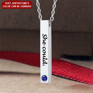 Personalized Engravable Birthstone Bar Necklace
