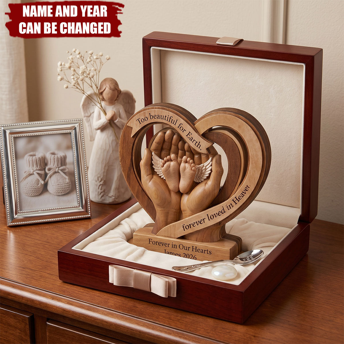 Infant Loss Remembrance - Personalized Baby Memorial Wooden Block