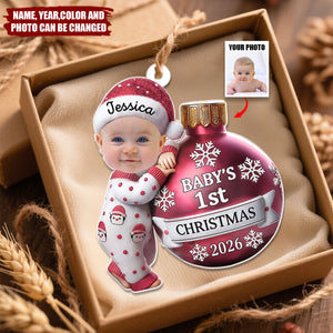 Baby Ornament Baby First Christmas - Personalized Acrylic Custom Shape Ornament