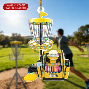 Personalized Disc Golf Christmas Lights Ornament, Gift For Disc Golf Lover