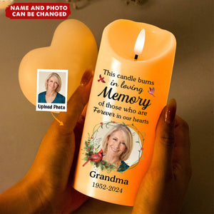 Custom Photo In Loving Memory Of Precious Moments - Memorial Personalized Custom LED Candle - Sympathy Gift, Christmas Gift For Family Members
