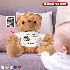 First Mother's Day For Mommy From Bump - Teddy Bear With Personalized Photo Shirt