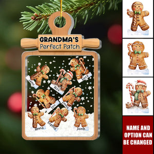 Personalized Gingerbread Christmas Gift For Grandma's Perfect Patch Shaker Ornament