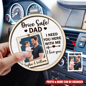 Custom Photo Drive Safe I Love You - Personalized Custom Shaped Car Visor Clip