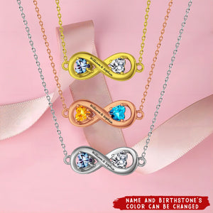 Personalized Name Birthstone Infinity Love Bracelet for Couple