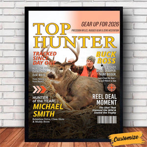 Custom Hunting Magazine Poster, Personalized Hunting Gifts for Men
