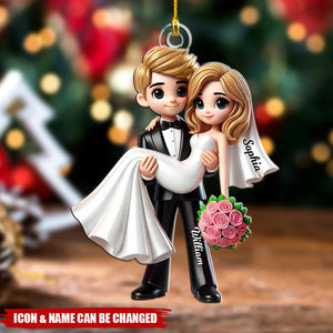 Personalized Mr Mrs Married Couple Personalized Acrylic Ornament, Gift For Him, Her