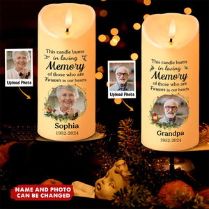 Custom Photo In Loving Memory Of Precious Moments - Memorial Personalized Custom LED Candle - Sympathy Gift, Christmas Gift For Family Members