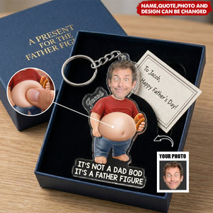 Dad Bod in Progress – Personalized Acrylic Keychain, Gifts for Dad and Grandpa