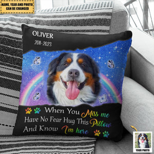 Custom Photo I Hug This Pillow Memorial Pet - Personalized Pillow