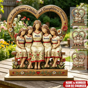 Rooted in Love Mother Daughters - Personalized 2-Layered Wooden Plaque - Gift For Mom