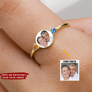 Photo Custom Double Birthstones Ring