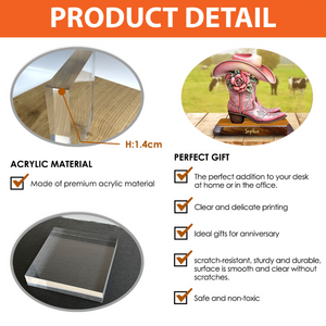 Cowgirl Boots - Personalized Cowgirl Custom Shaped Acrylic Plaque