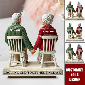 Eternal Love Couple Growing Old Together Personalized Standing Wooden Plaque