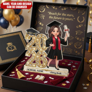 Class Of Year Graduation Behind You All Your Dream - Personalized Acrylic Block Plaque