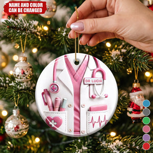 Celebrate A Special Medical Professional - Personalized Ceramic Ornament, Gift For Doctors And Nurses
