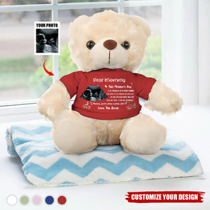 First Mother's Day For Mommy From Bump - Teddy Bear With Personalized Photo Shirt