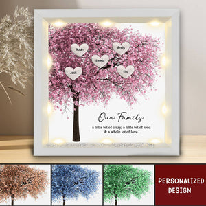 Family Tree Grandma With Custom Name Heart Personalized Light Up Shadow Box Frame Perfect Mother's Day Gift