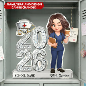 Class Of 2026 2027 New Nurse Shiny Effect - Personalized Acrylic Block Plaque