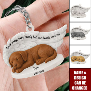 Your Wings Were Ready But My Heart Was Not - Personalized Acrylic Keychain, Memorial Gift