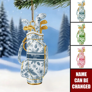 Golf Bag Custom Shape Acrylic Ornament - Personalized Gift For Golf Lover Ornament