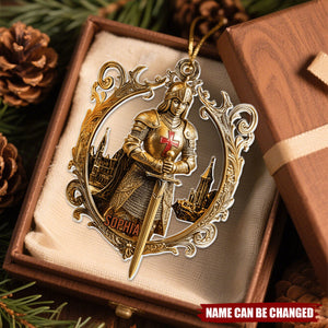 Knight Of God - Personalized Christmas Acrylic Ornament
