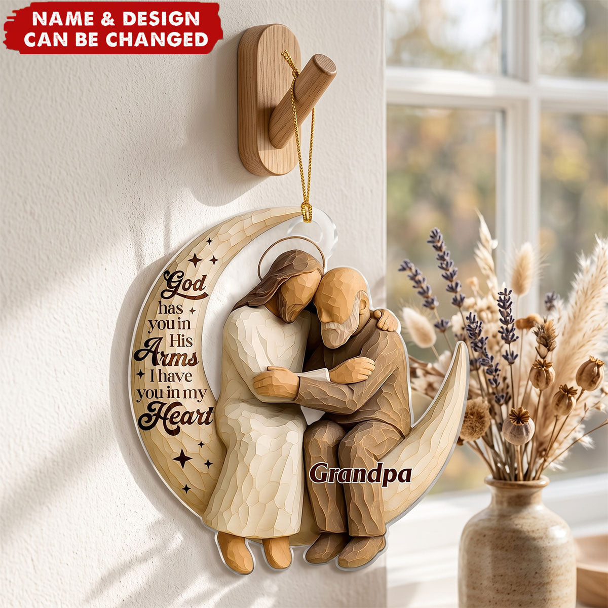 God Has You In His Arms - Personalized 1-Layer Acrylic Ornament