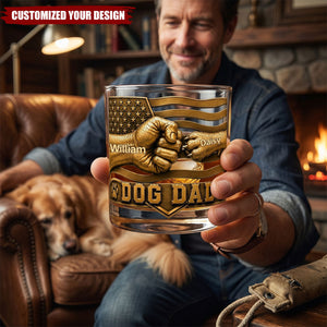 Dog Dad Drinking Glass - Personalized Gifts For Dad