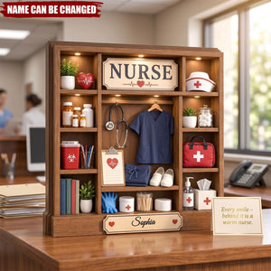 Personalized Nurse Wooden Block, Custom Medical Office Shelf Sitter