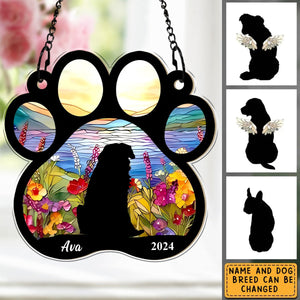 Personalized Dog Memorial Gift Acrylic Suncatcher Ornament