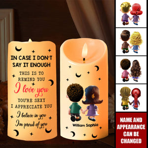 Personalized Gifts For Couple LED Candle Cartoon Couple