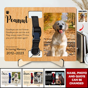 Custom Photo Memorial Gift - In Loving Memory - Personalized Wooden Collar Plaque