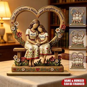 Rooted in Love Mother Daughters - Personalized 2-Layered Wooden Plaque - Gift For Mom