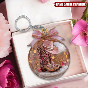 Cowgirl Boots - Personalized Cowgirl Acrylic Keychain