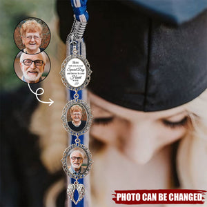 Here With You On Your Special Day And Forever In Your Heart To Stay - Personalized Tassel Photo Charm