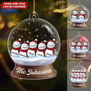 Snowman Family Christmas - Personalized Custom Acrylic Ornament