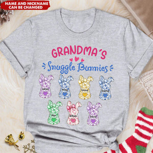 Personalized Grandmas Snuggle Bunnies Ribbon Shirt
