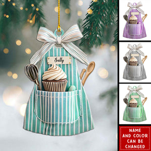 Love Baking Life Personalized Name Shaped Ornament