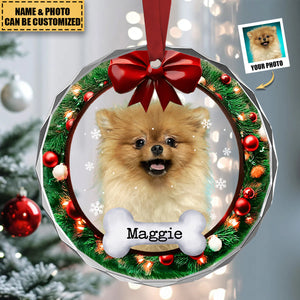 In Loving Memory Personalized Circle Glass Christmas Ornament