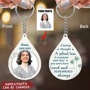 Personalized Memorial Tribute Gift A Silent Tear Wood Keychain