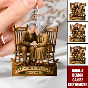 Love That Grows With Time - Personalized Acrylic Keychain, Gift For Husband Wife, Anniversary