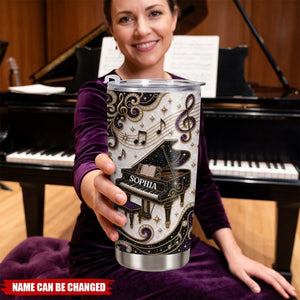 Music Is The Language - Personalized Tumbler, Gift For Pianists and Music Lovers