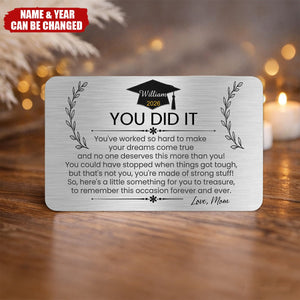 Mom’s Advice on Wallet Card - Personalized Gift for Him, Her