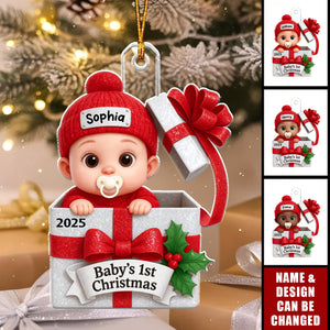 3D Shining Effect Baby's First Christmas - Personalized Acrylic Ornament