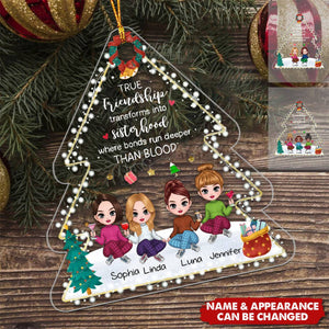 Personalized Christmas Ornament, Best Friends Keepsake Friendship Bond Ornament